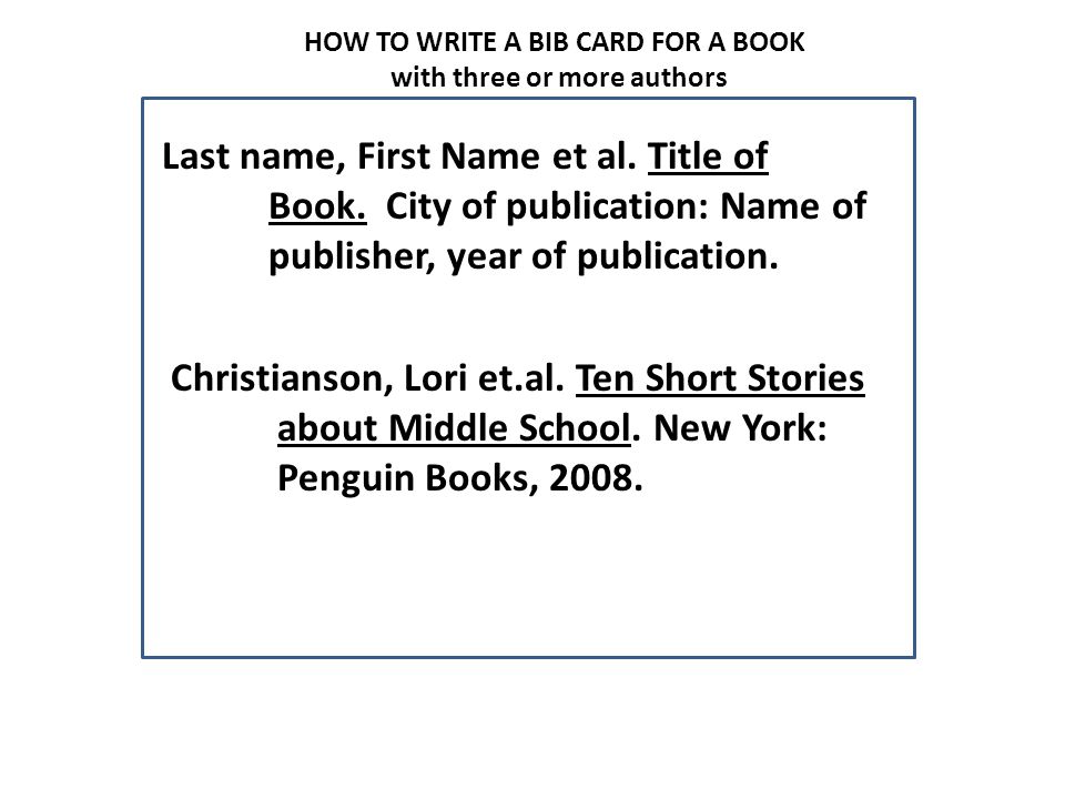 how to write a book bibliography